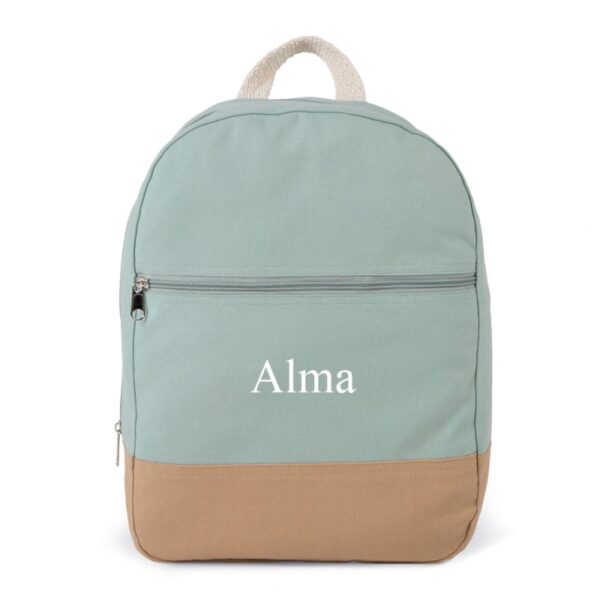 Mochila Personalizada Verde Agua y Marrón 100%... - Imagen 2