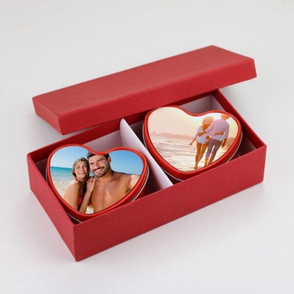 Pack 2 velas de corazón personalizadas - Imagen 2
