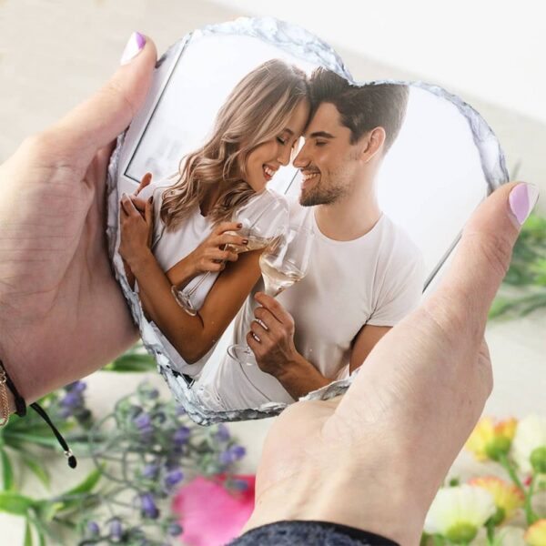 Piedra Pizarra Corazón Pequeña con Foto - Imagen 2