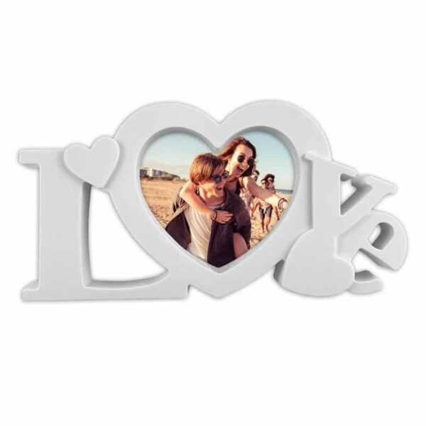 Portafotos personalizado LOVE (Blanco) - Imagen 2