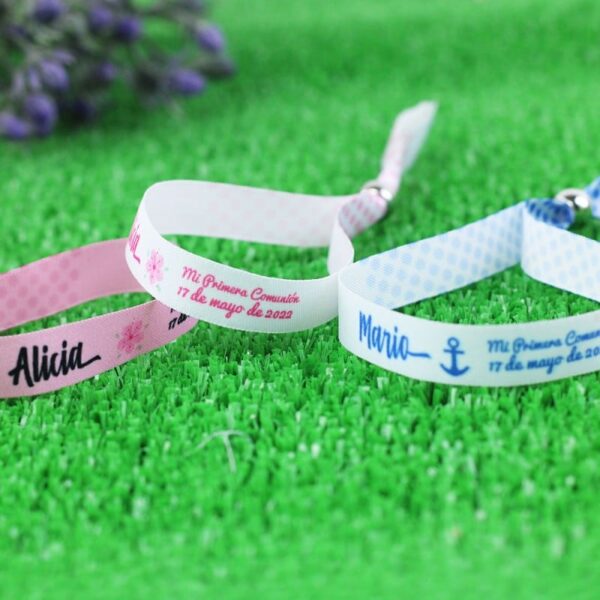Pulsera de Tela Personalizada Comunión - Imagen 4