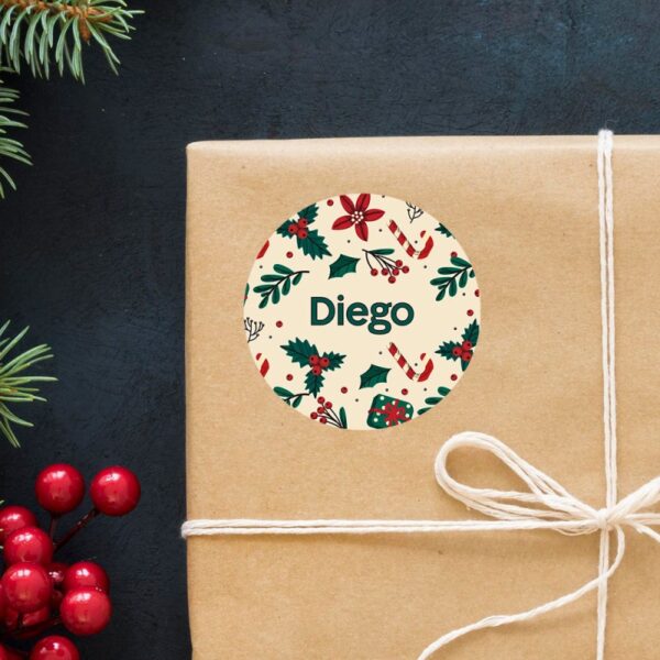 Set 10 Pegatinas con Nombre para Navidad... - Imagen 2