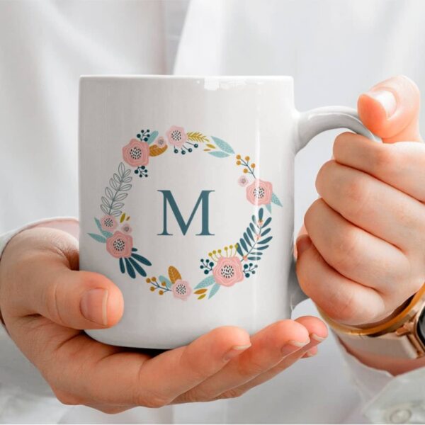 Taza con Inicial Floral
