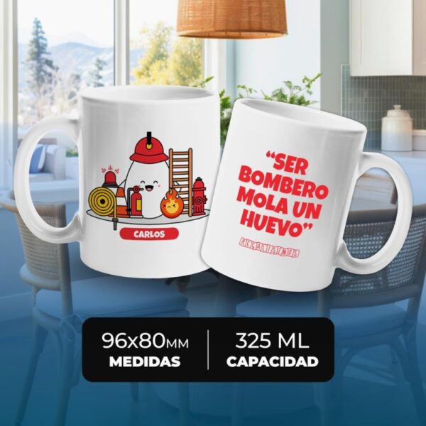 Taza Ser Bombero Mola un Huevo - Imagen 4