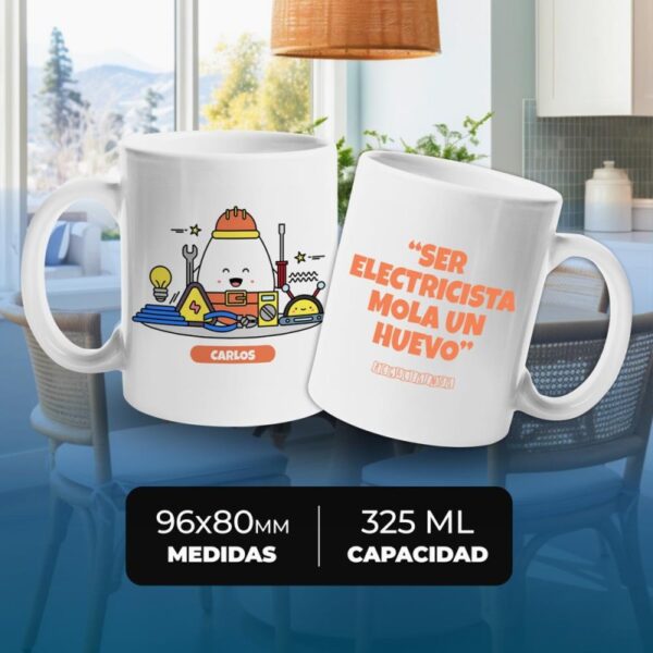Taza Ser Electricista Mola un Huevo - Imagen 4
