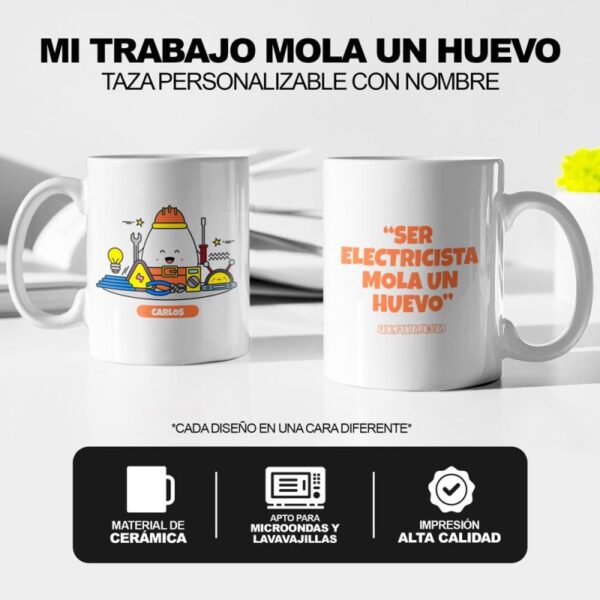 Taza Ser Electricista Mola un Huevo - Imagen 5