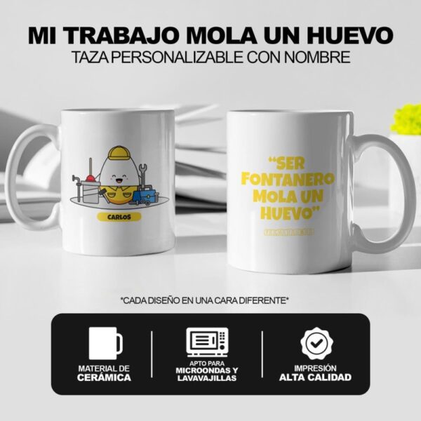 Taza Ser Fontanero Mola un Huevo - Imagen 5