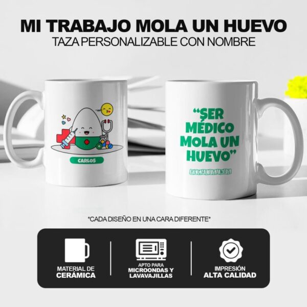 Taza Ser Médico Mola un Huevo - Imagen 5