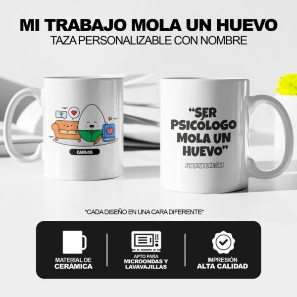 Taza Ser Psicólogo Mola un Huevo - Imagen 5