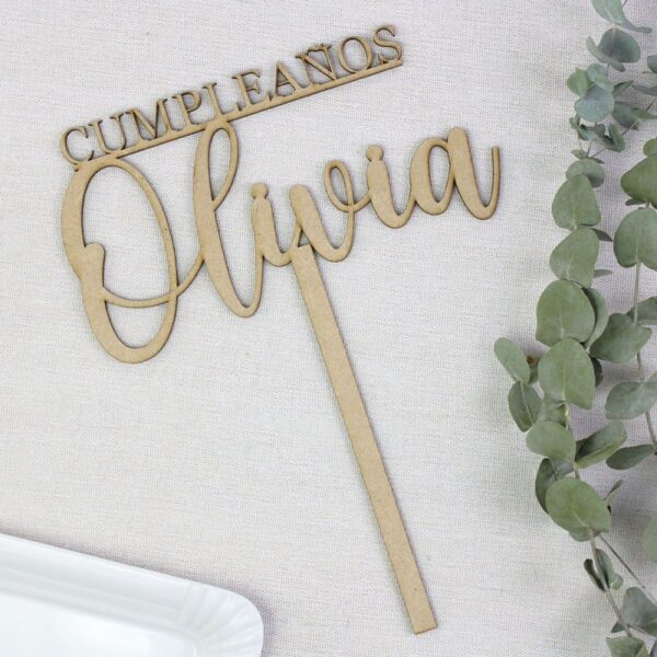 Topper para Tarta Cumpleaños Personalizado - Imagen 2
