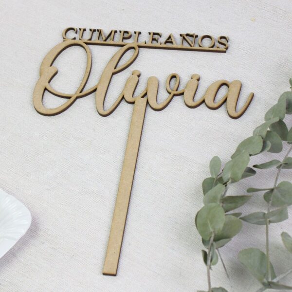 Topper para Tarta Cumpleaños Personalizado - Imagen 3